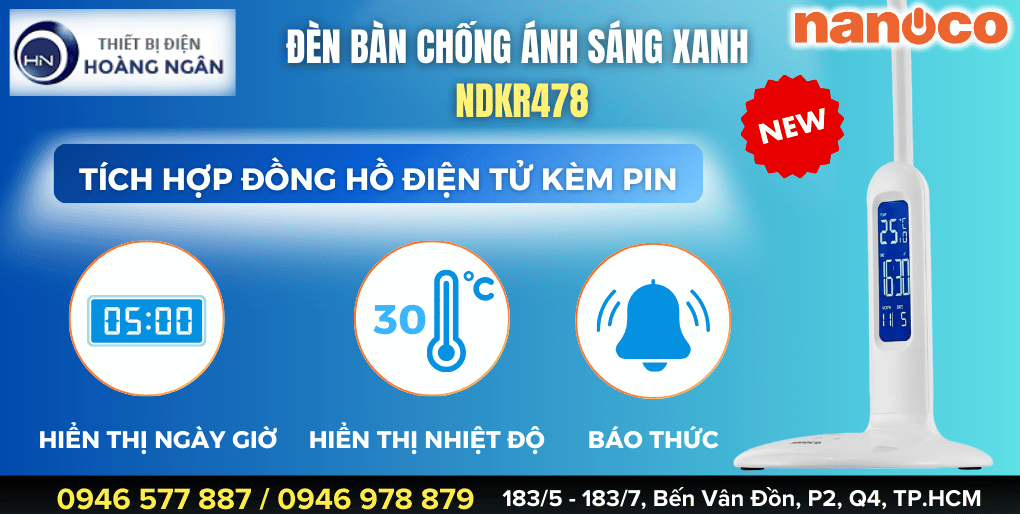 Đèn Bàn Làm Việc Chống Ánh Sáng Xanh Nanoco NDKR478