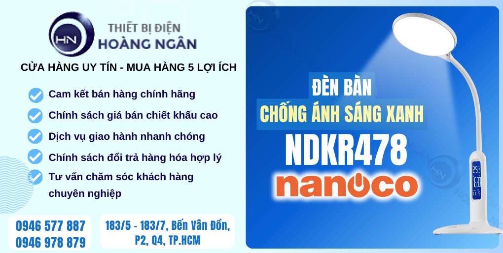 Đèn Bàn Làm Việc Chống Ánh Sáng Xanh Nanoco NDKR478