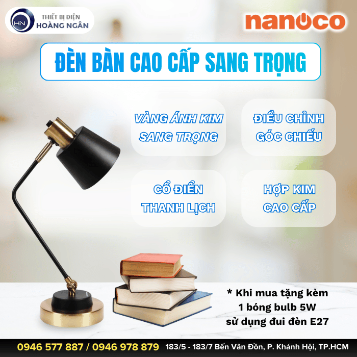 Đèn Bàn Làm Việc Cổ Điển Nanoco NDKC04IB