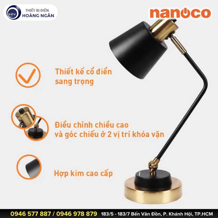 Đèn Bàn Làm Việc Cổ Điển Nanoco NDKC04IB