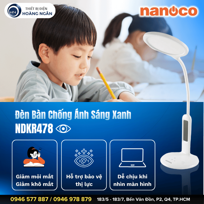 Đèn Bàn Làm Việc Chống Ánh Sáng Xanh Nanoco NDKR478