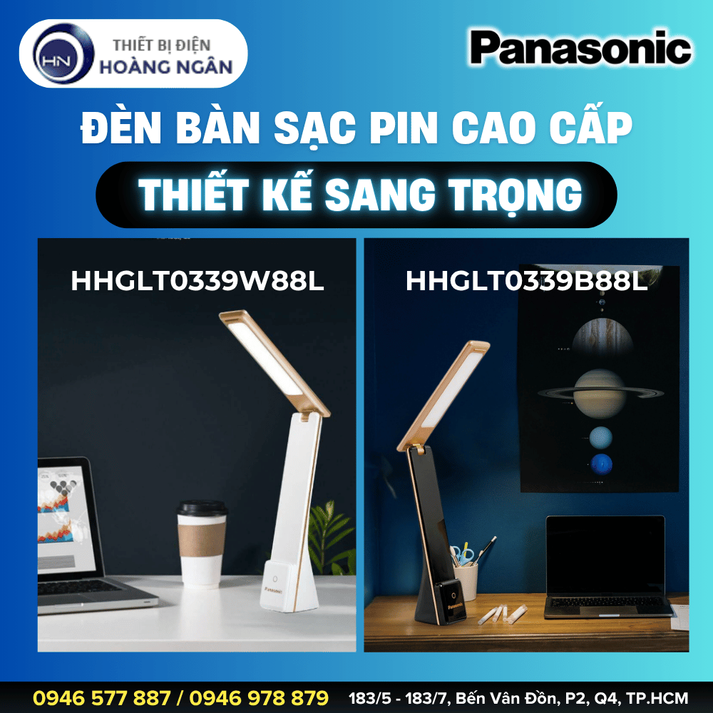 Đèn Bàn Thông Minh Sạc Pin Panasonic HHGLT0339W88L và HHGLT0339B88L