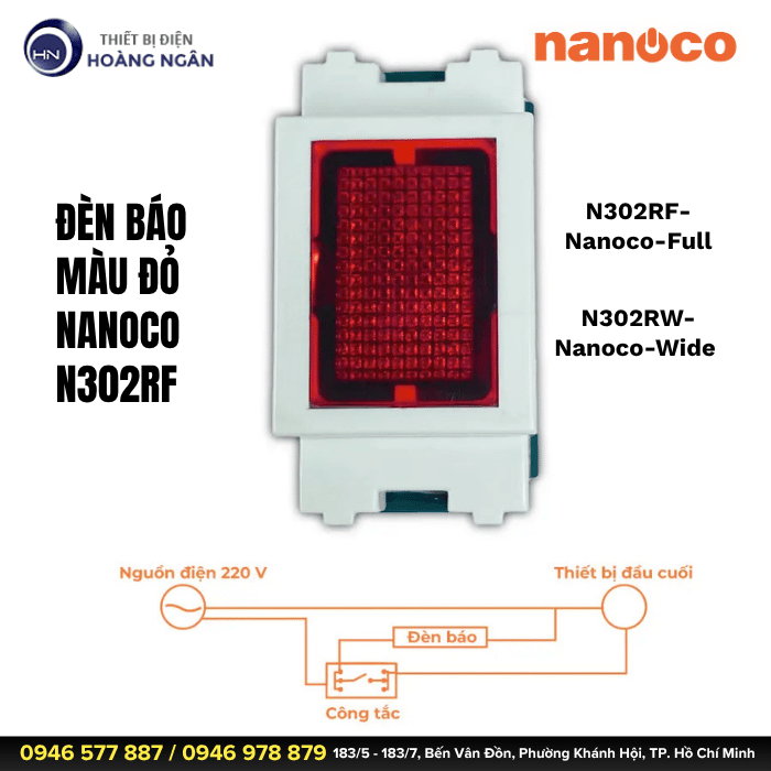 Đèn Báo Màu Đỏ Nanoco N302RF