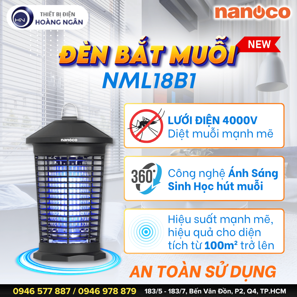 Đèn Bắt Muỗi Thông Minh Nanoco NML18B1