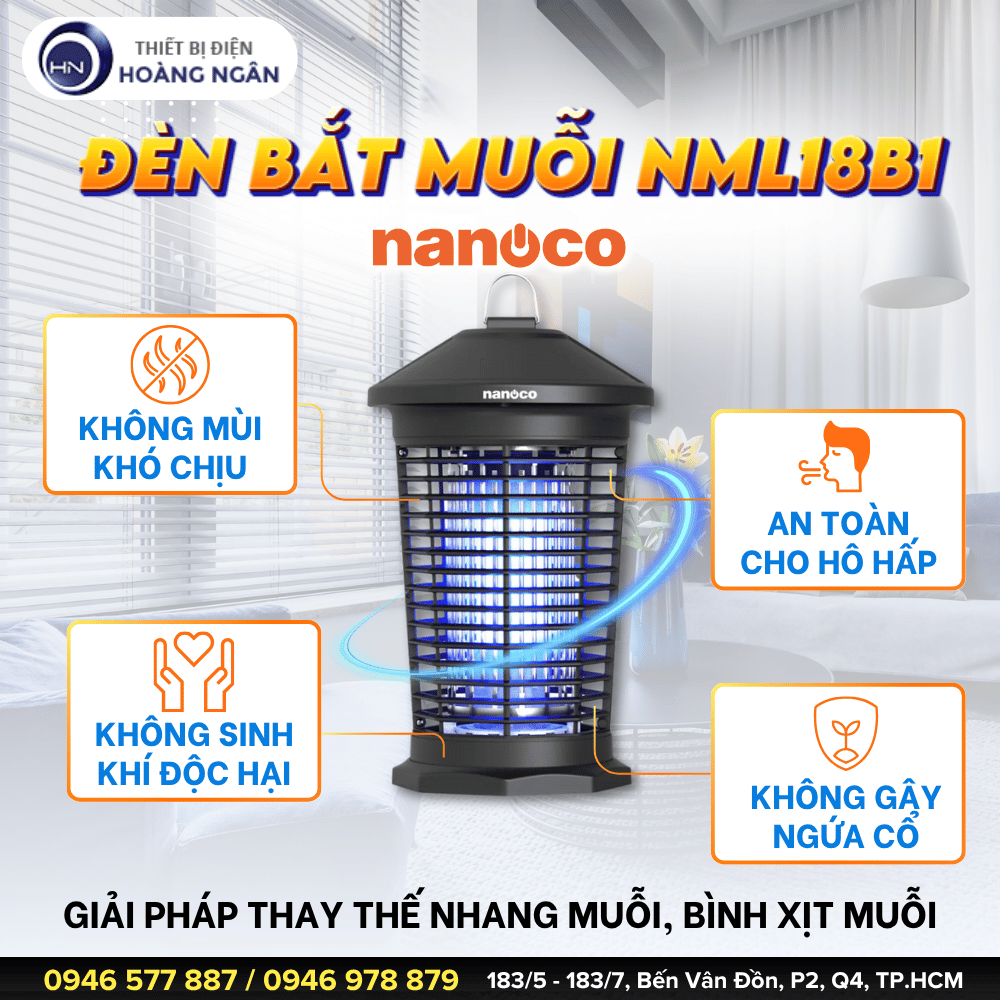 Đèn Bắt Muỗi Thông Minh Nanoco NML18B1