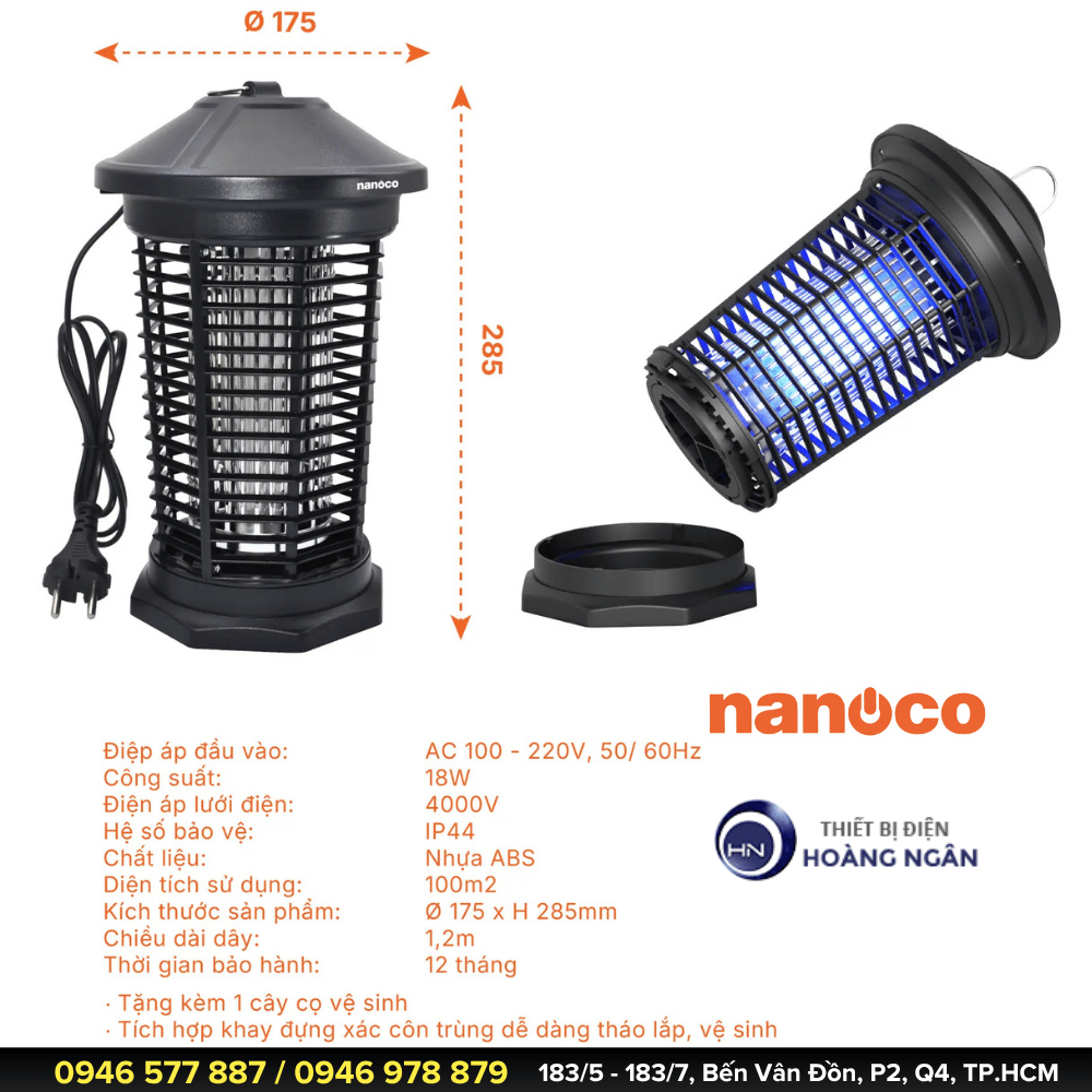 Đèn Bắt Muỗi Thông Minh Nanoco NML18B1