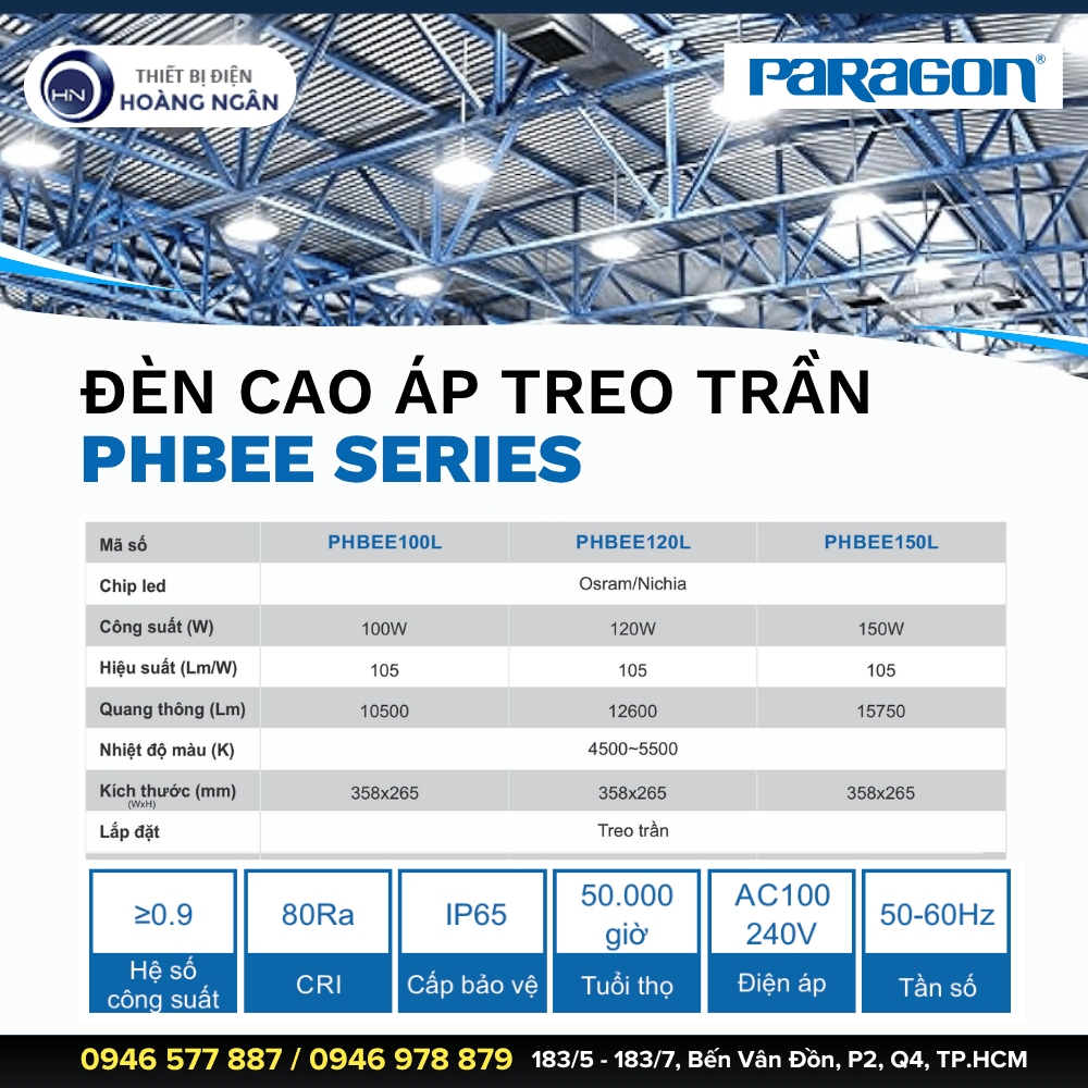 Đèn Cao Áp Treo Trần Paragon PHBEE Series