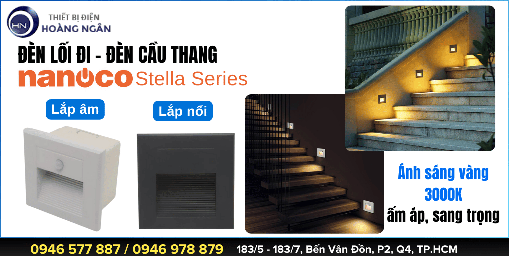 Đèn Cầu Thang Đẹp Chống Nước Nanoco Stella Series