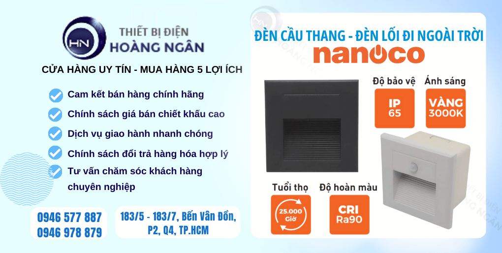 Đèn Chân Cầu Thang Chống Nước Nanoco Stella Series