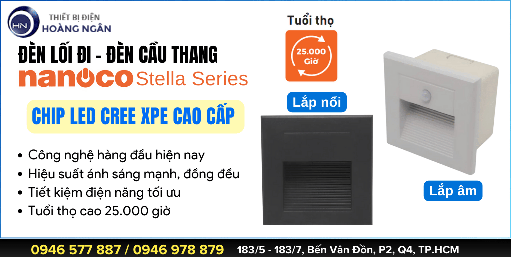 Đèn Chân Cầu Thang Chống Nước Nanoco Stella Series