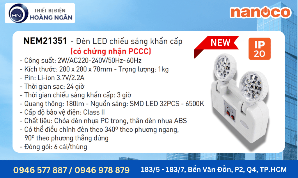 Đèn Chiếu Sáng Khẩn Cấp Nanoco NEM21351