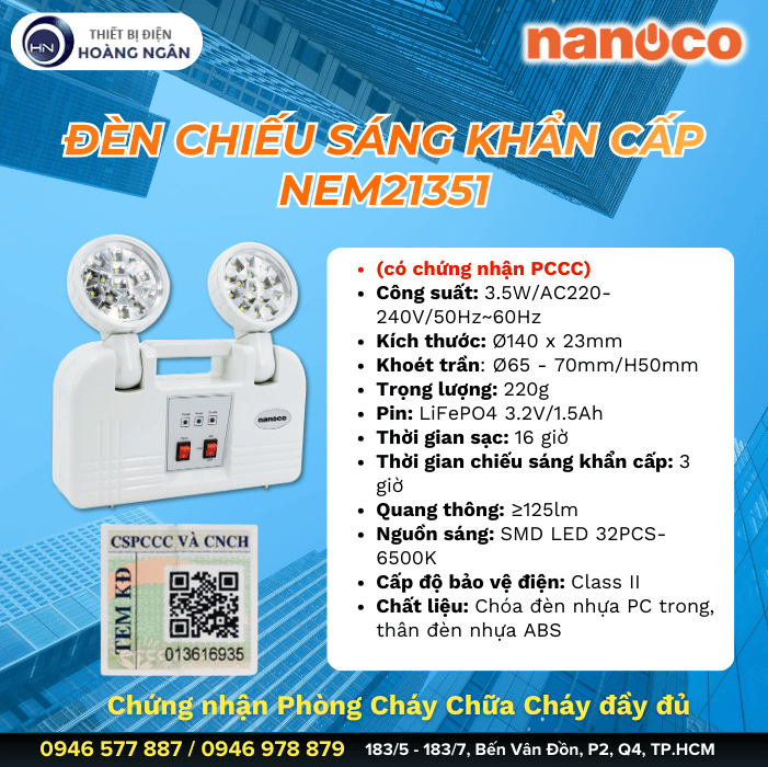 Đèn Chiếu Sáng Khẩn Cấp Nanoco NEM21351