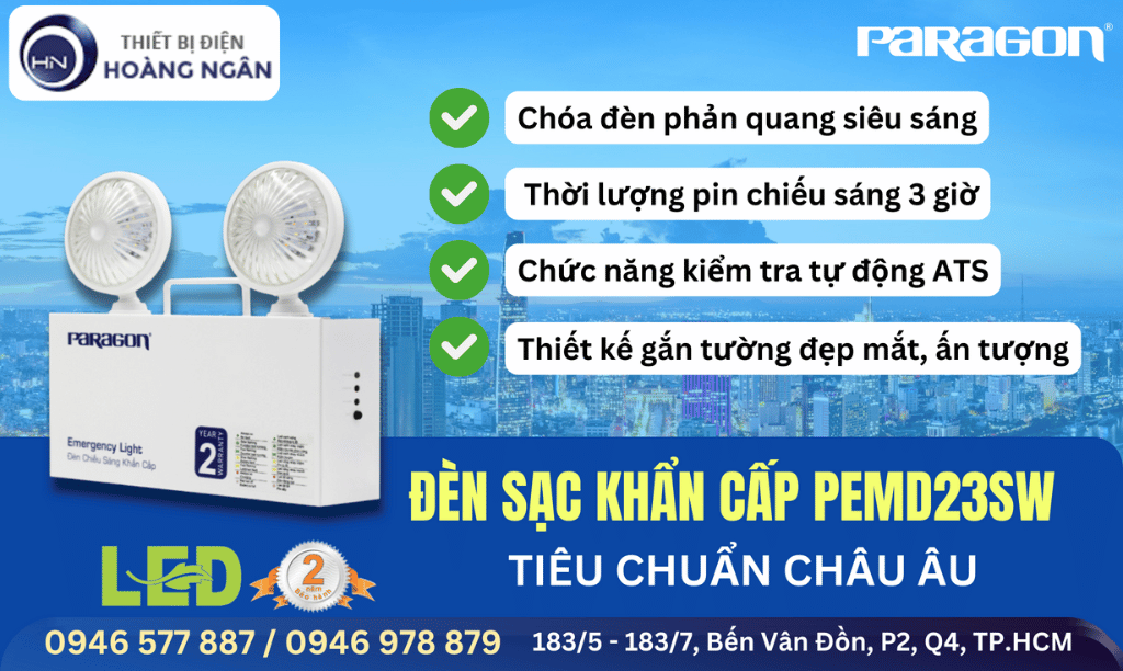 Đèn Chiếu Sáng Sự Cố Paragon PEMD23SW Gắn Tường