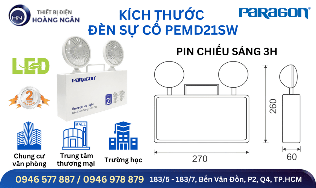 Đèn chiếu sáng sự cố Paragon PEMD21SW