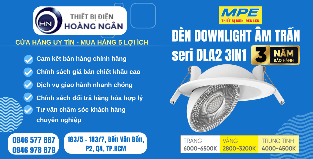 Đèn LED Downlight MPE Seri DLA2 Điều Chỉnh Hướng Chiếu Sáng 