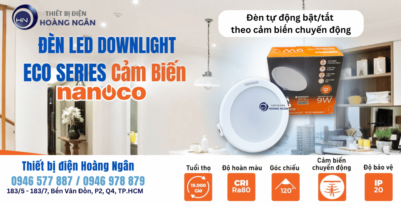 Đèn Downlight Âm Trần Nanoco - ECO Series Cảm Biến