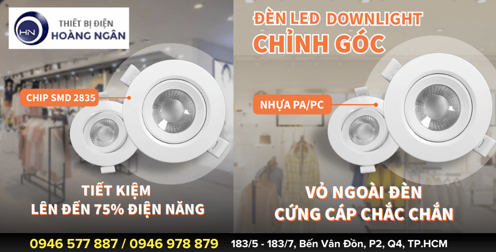 Đèn Downlight Âm Trần Chỉnh Góc Nanoco