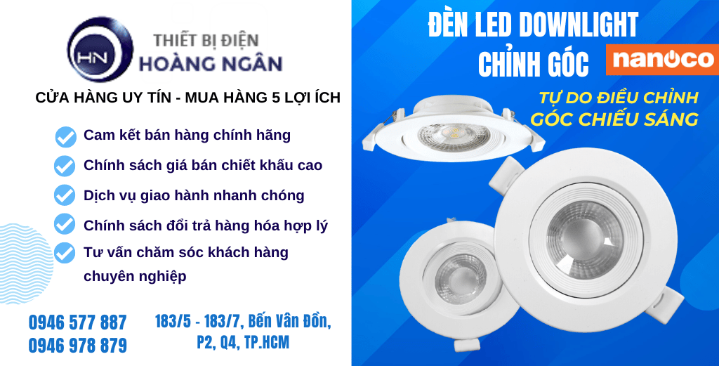 Đèn Downlight Âm Trần Chỉnh Góc Nanoco