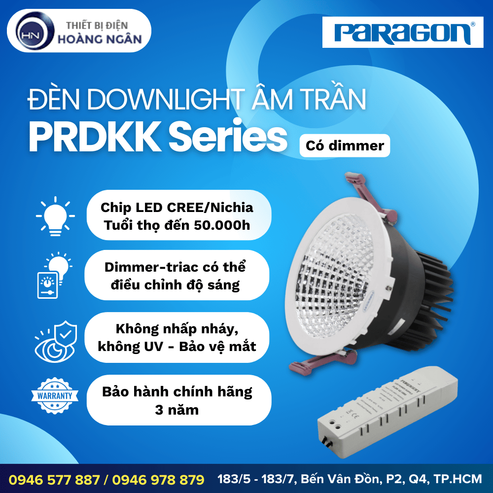 Đèn Downlight Âm Trần Paragon PRDKK Series - Có dimmer triac