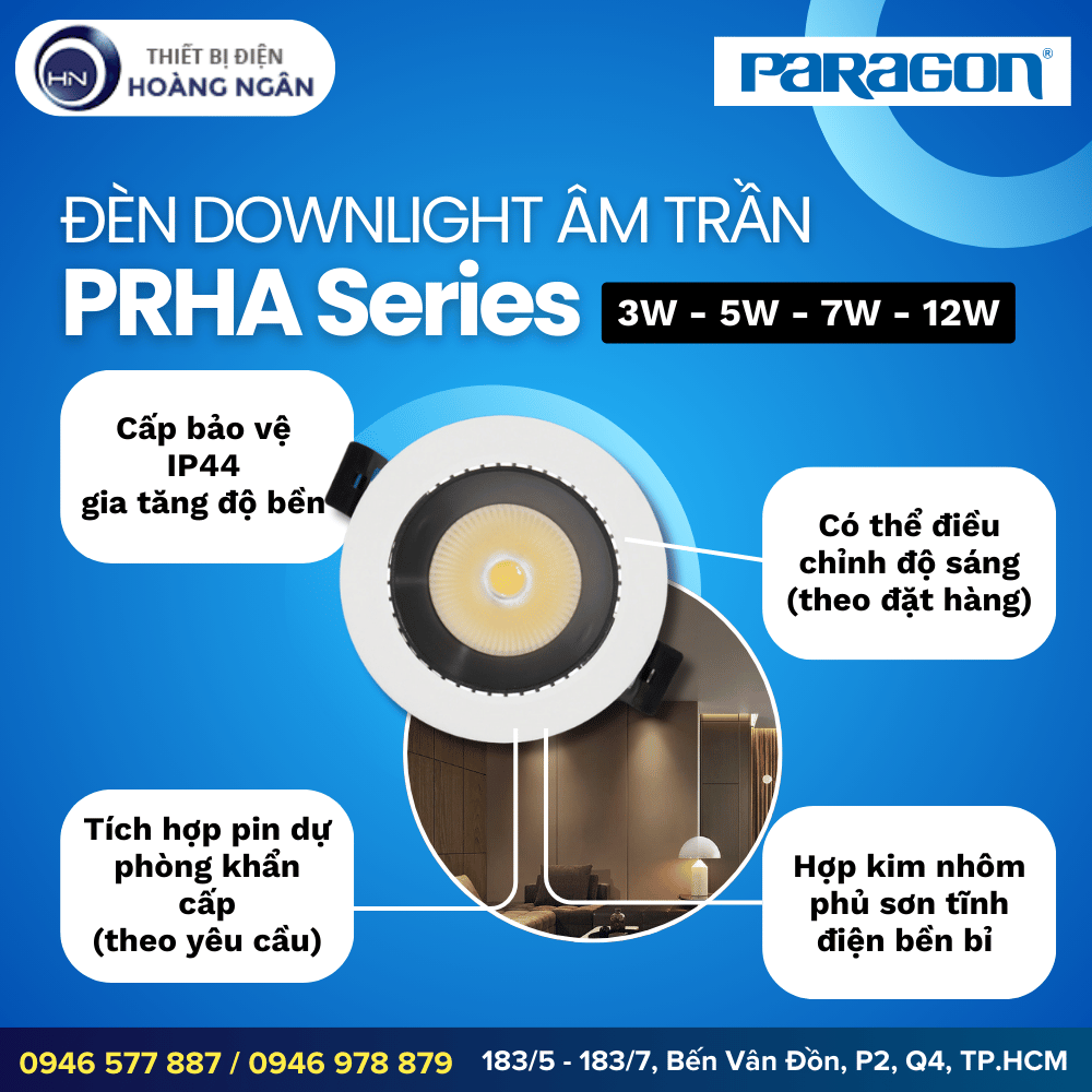 Đèn Downlight Âm Trần Paragon PRHA Series