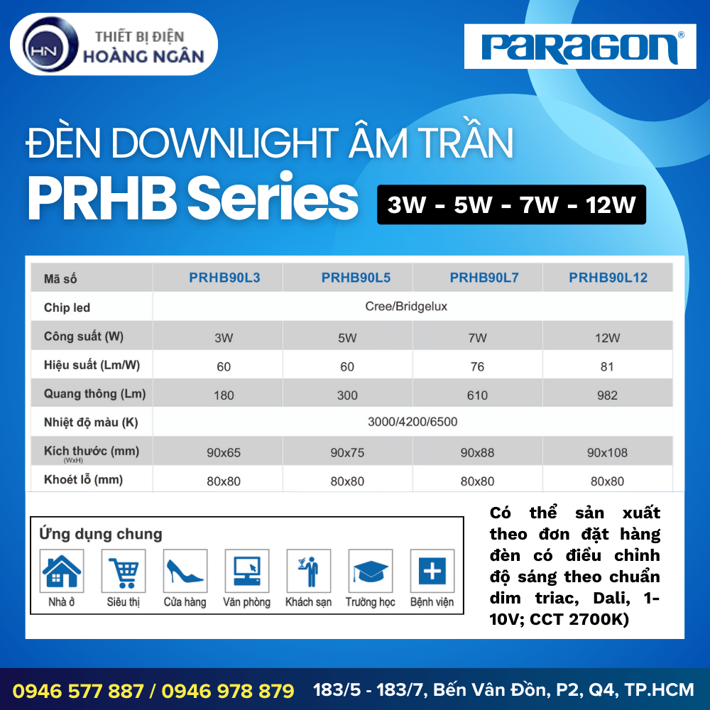 Đèn Downlight Âm Trần PRHB Series Paragon