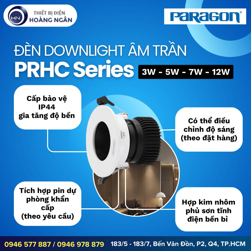 Đèn Downlight Âm Trần Paragon PRHC Series
