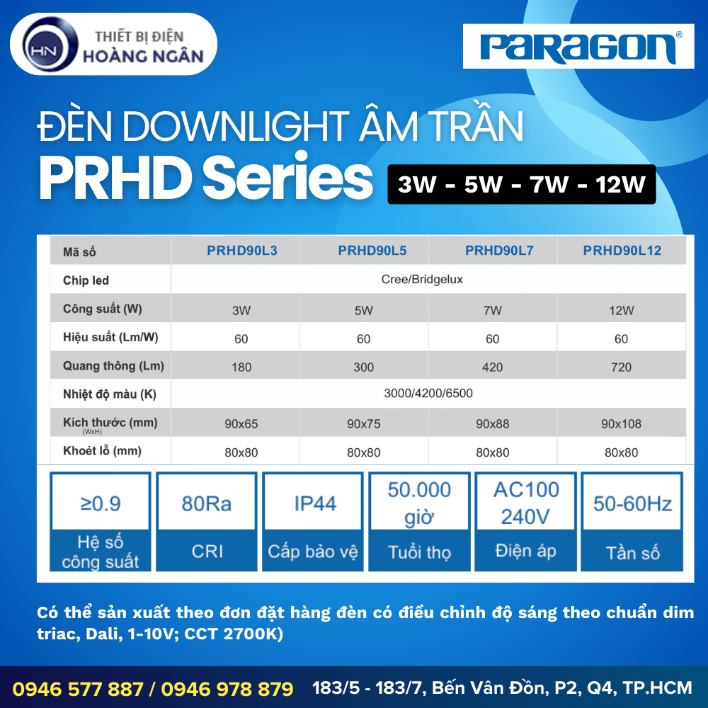 Đèn Downlight Âm Trần Paragon PRHD Series