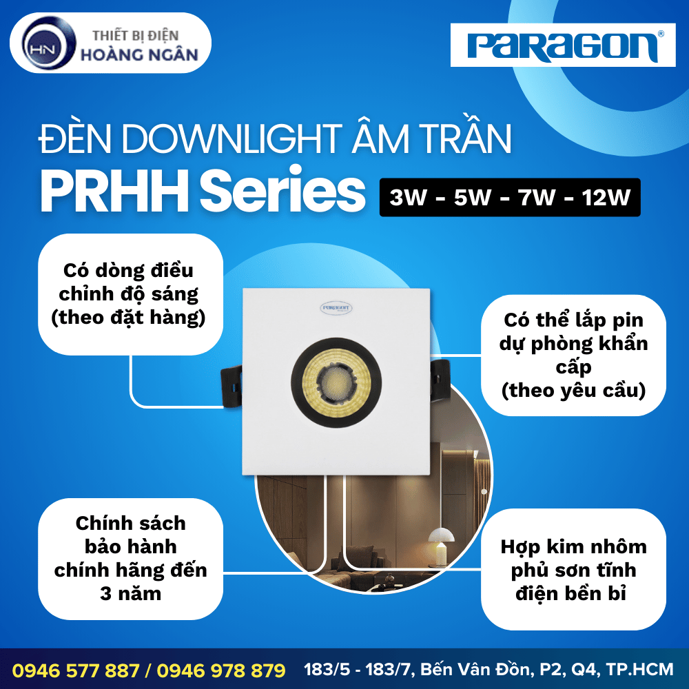 Đèn Downlight Âm Trần Paragon PRHH Series