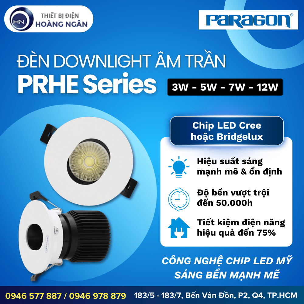 Đèn Downlight Âm Trần Paragon PRHE Series