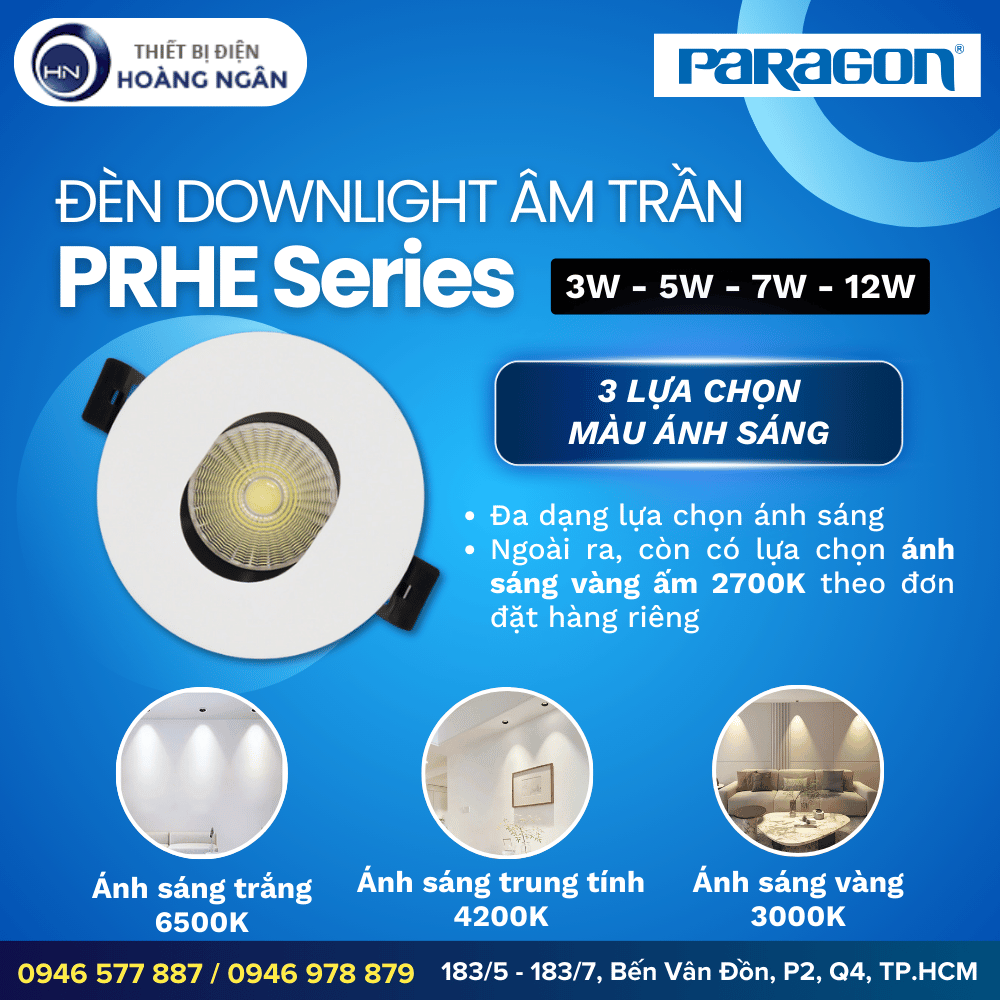 Đèn Downlight Âm Trần Paragon PRHE Series