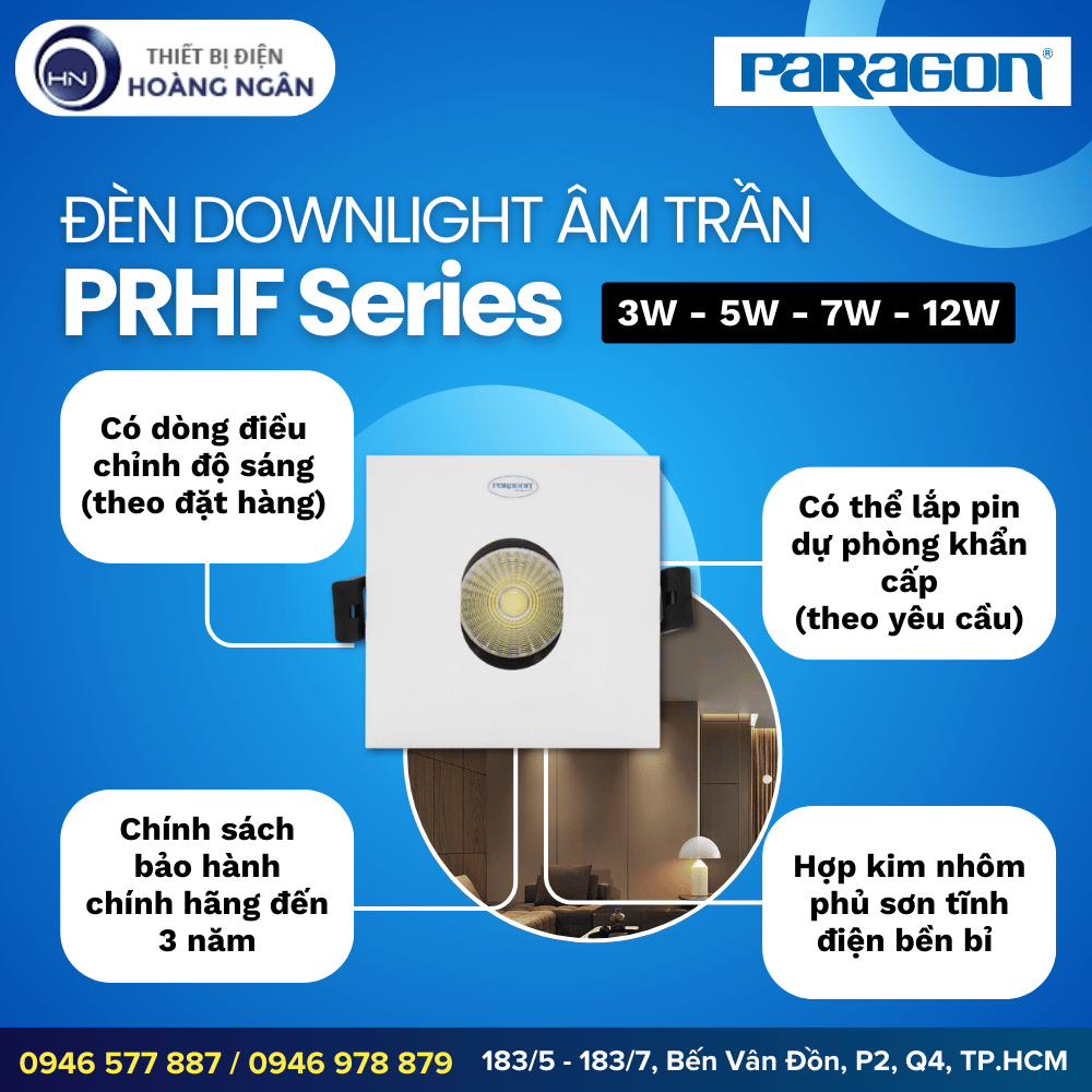 Đèn Downlight Âm Trần Paragon PRHF Series