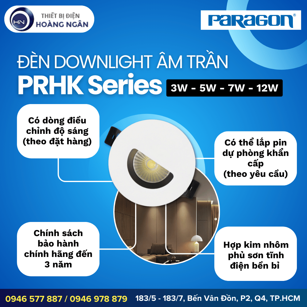 Đèn Downlight Âm Trần Paragon PRHK Series