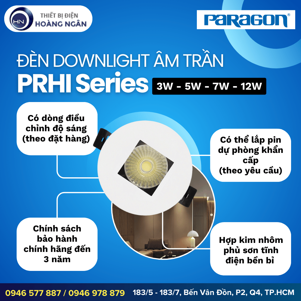 Đèn Downlight Âm Trần Paragon PRHI Series