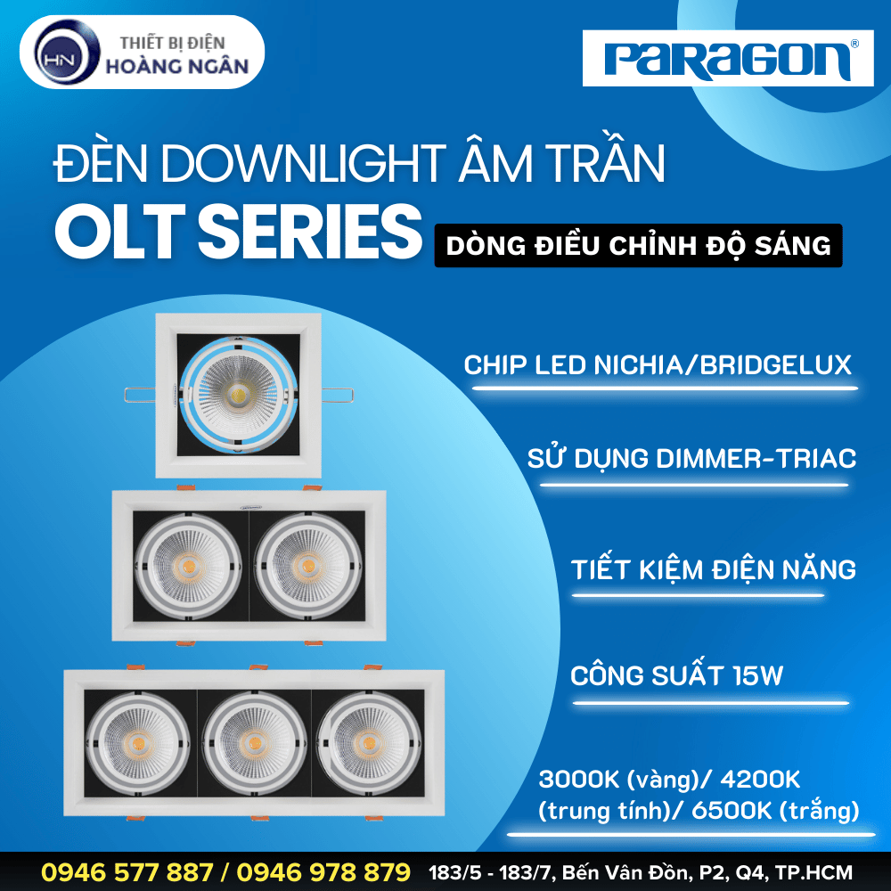 Đèn Downlight Âm Trần Paragon OLT Series - Điều Chỉnh Độ Sáng