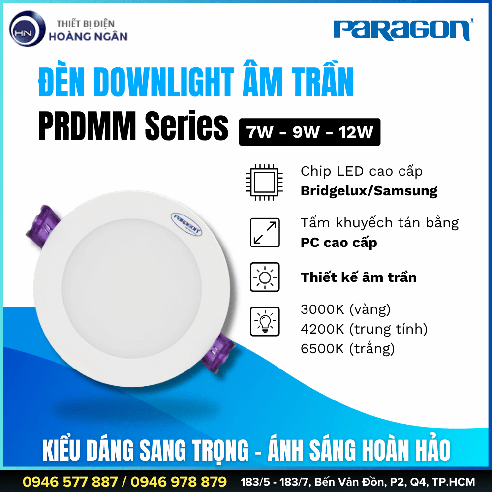 Đèn Downlight Âm Trần Paragon PRDMM Series