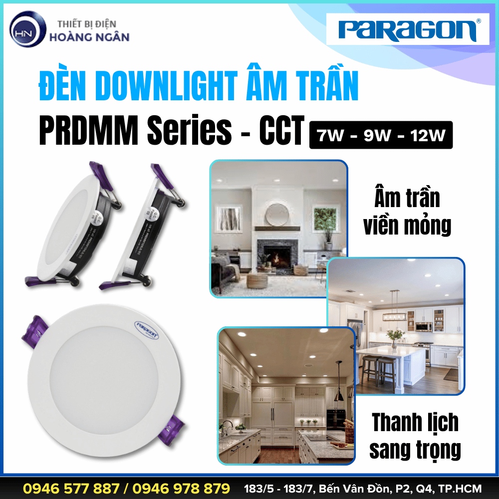 Đèn Downlight Âm Trần Paragon PRDMM Series - CCT