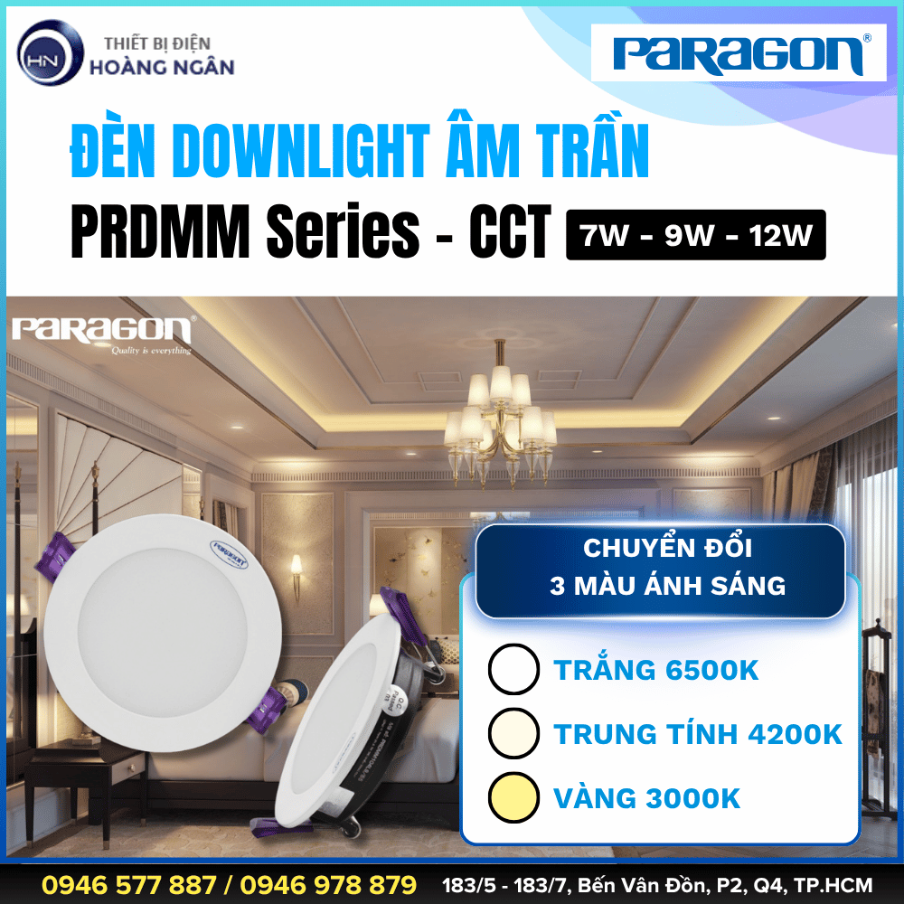 Đèn Downlight Âm Trần Paragon PRDMM Series - CCT