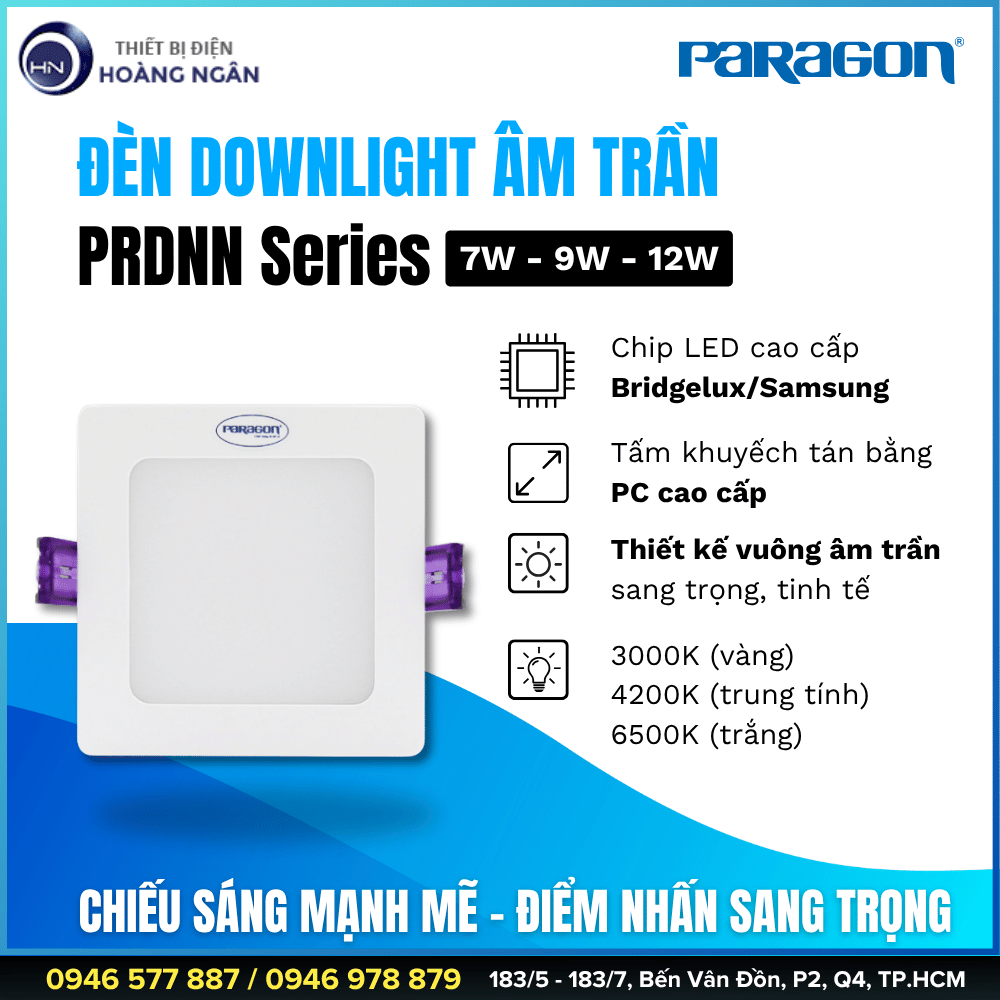 Đèn Downlight Âm Trần Paragon PRDNN Series - CCT