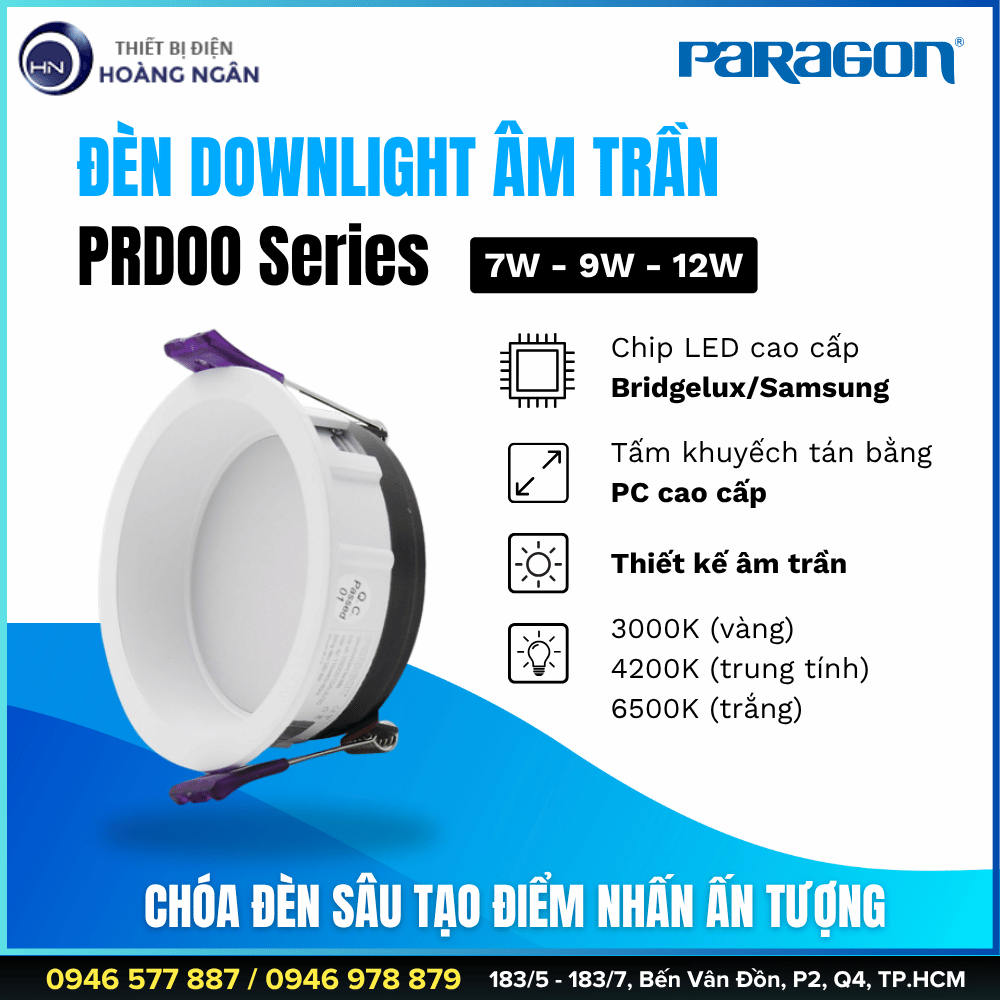 Đèn Downlight Âm Trần Paragon PRDOO Series - CCT