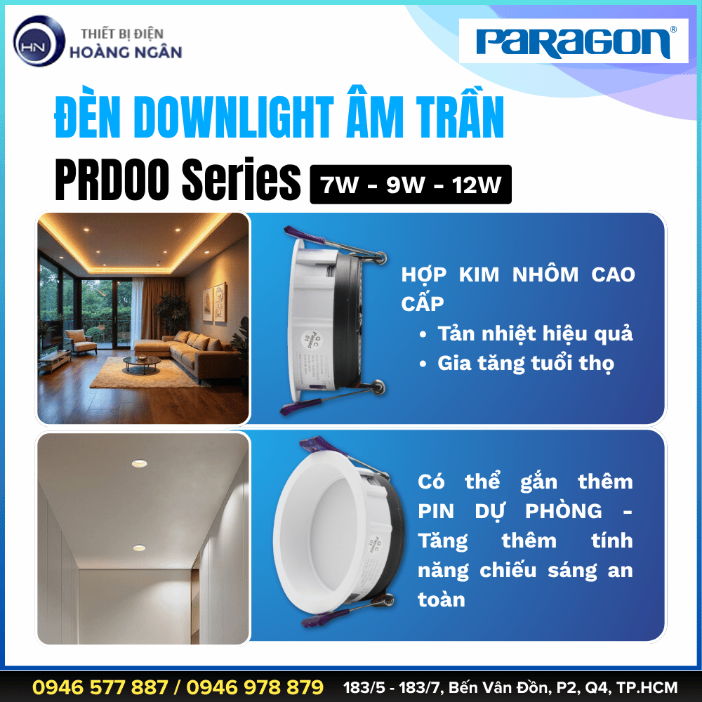 Đèn Downlight Âm Trần Paragon PRDOO Series - CCT