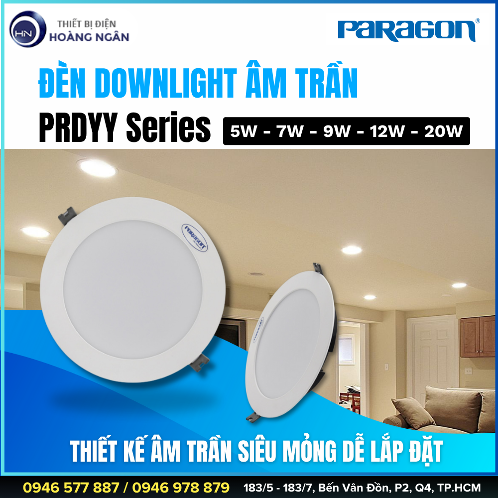 Đèn Downlight Âm Trần Paragon PRDYY Series - CCT