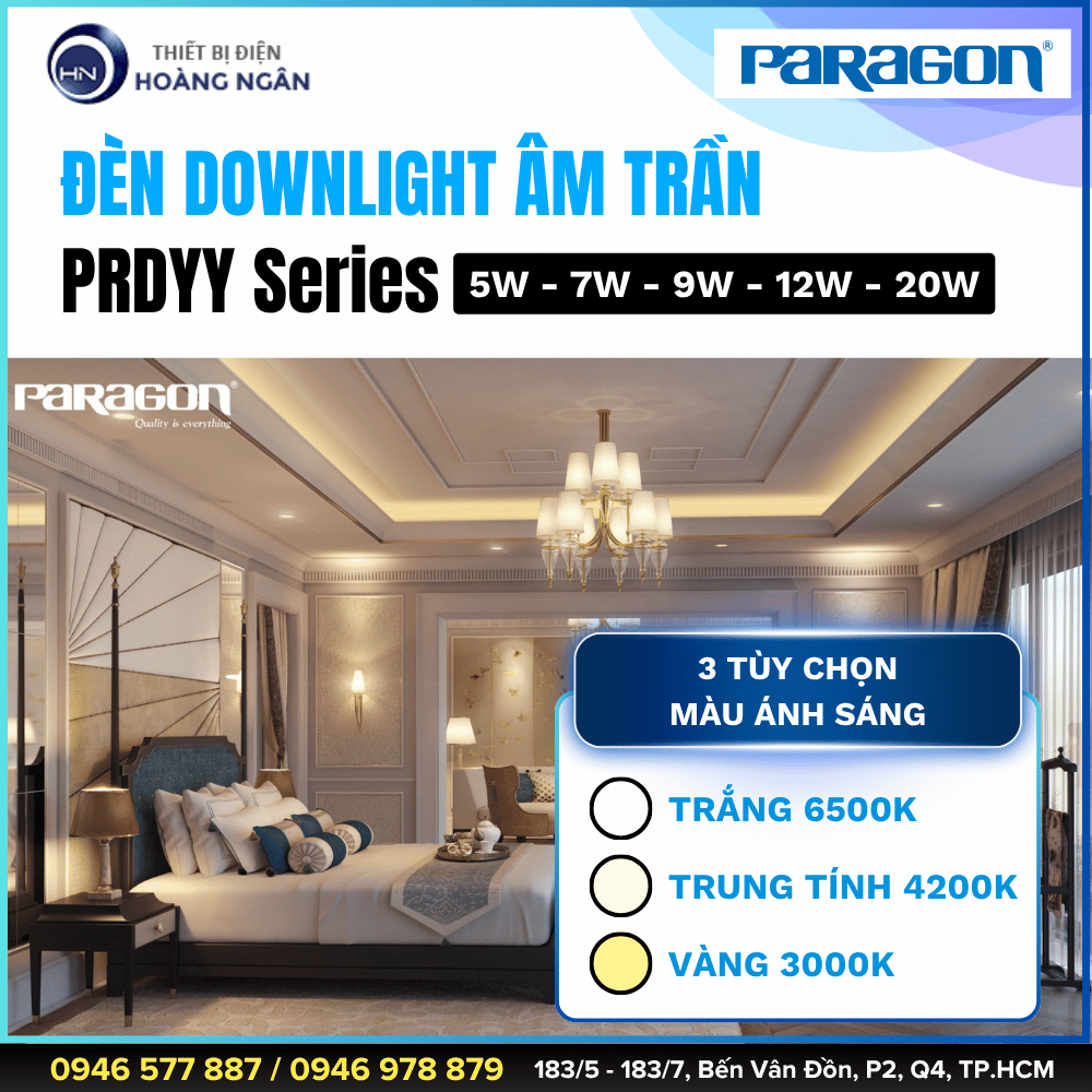 Đèn Downlight Âm Trần Paragon PRDYY Series - CCT