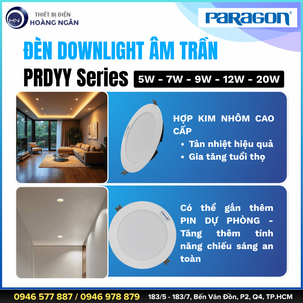 Đèn Downlight Âm Trần Paragon PRDYY Series - CCT