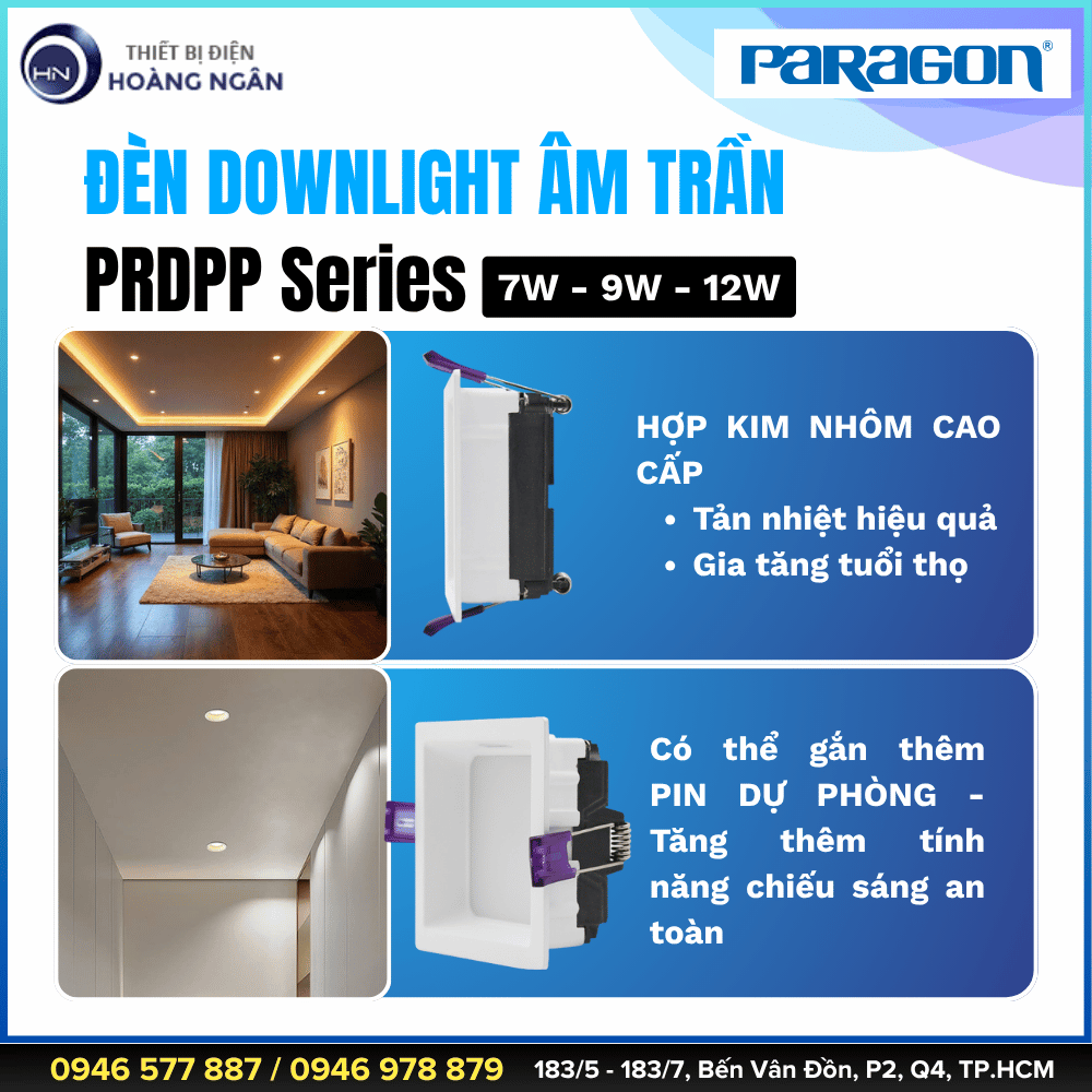 Đèn Downlight Âm Trần Paragon PRDPP Series - CCT