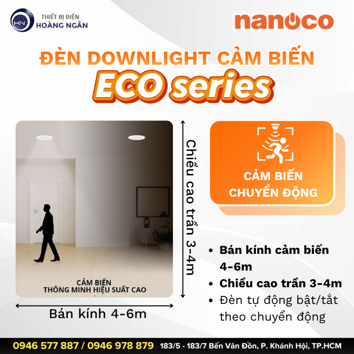 Đèn Downlight Âm Trần Cảm Biến ECO Series Nanoco