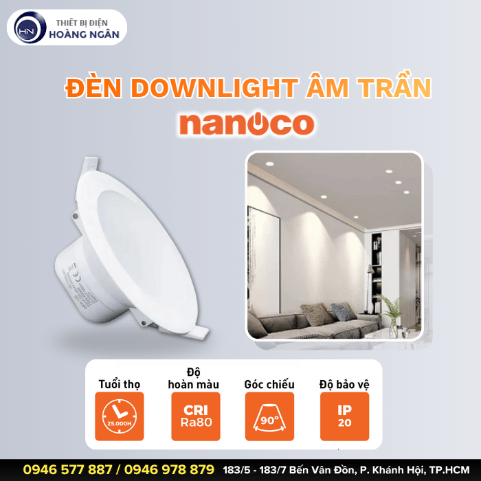 Đèn Downlight Âm Trần NDL084 Nanoco