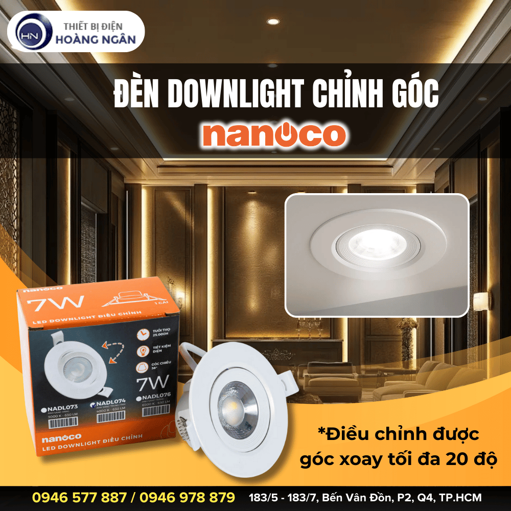 Đèn Downlight Chỉnh Góc Nanoco