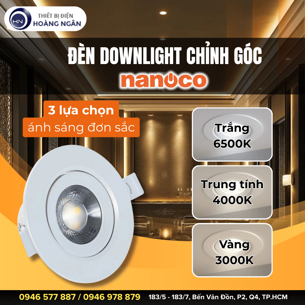 Đèn Downlight Chỉnh Góc Nanoco
