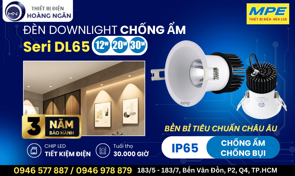 Đèn LED Downlight Chống Ẩm MPE - Seri DL65