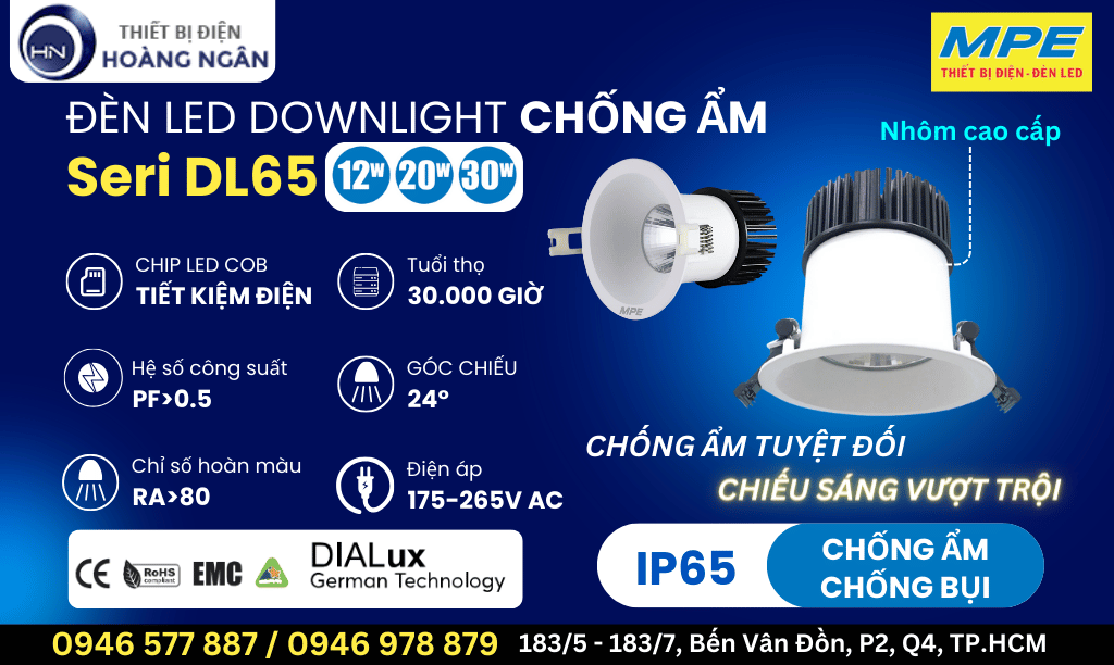 Đèn LED Downlight Chống Ẩm MPE - Seri DL65